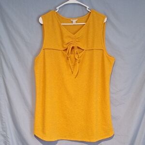 Cato Mustard Yellow Tie-Front Tank Top Size 18/20W